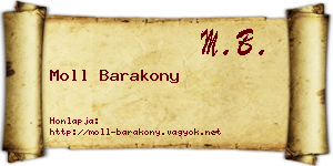 Moll Barakony névjegykártya